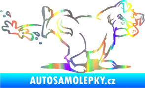 Samolepka Pes čůrá pravá Holografická