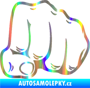 Samolepka Pěst 003 pravá Holografická