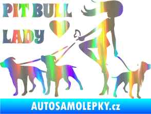Samolepka Pit Bull lady levá Holografická