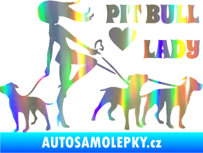 Samolepka Pit Bull lady pravá Holografická