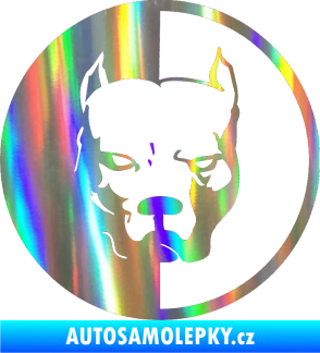 Samolepka Pitbull 001 kruh levá Holografická
