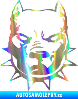 Samolepka Pitbull hlava 002 pravá Holografická