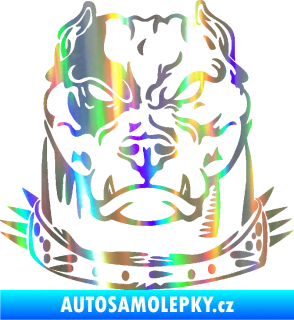 Samolepka Pitbull hlava 005 pravá Holografická