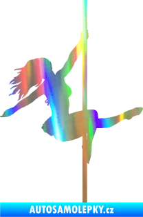 Samolepka Pole dance 001 pravá tanec na tyči Holografická