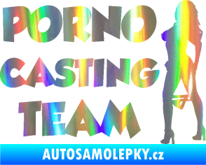 Samolepka Porno casting team  Holografická