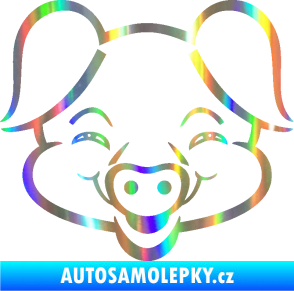 Samolepka Prase 003 veselý čuník Holografická