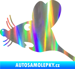 Samolepka Překvapená myš levá Holografická