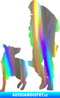 Samolepka Psovod 003 levá Holografická