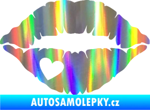Samolepka Pusa 004 se srdíčkem levá Holografická