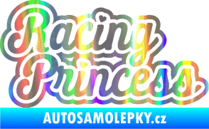 Samolepka Racing princess nápis Holografická