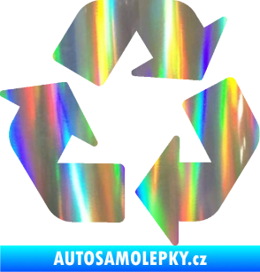 Samolepka Recyklace 001 symbol Holografická