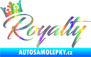 Samolepka Royalty s korunkou nápis Holografická