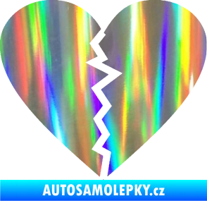 Samolepka Rozbité srdce 001  Holografická