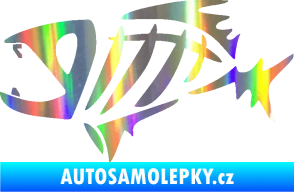 Samolepka Ryba kostra  007 levá Holografická