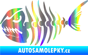 Samolepka Ryba kostra 004 levá Holografická