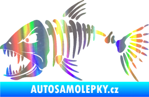 Samolepka Ryba kostra 005 levá Holografická
