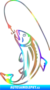 Samolepka Ryba s návnadou 003 levá Holografická