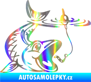 Samolepka Ryba s návnadou 004 pravá Holografická