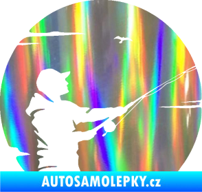 Samolepka Rybář 022 pravá Holografická