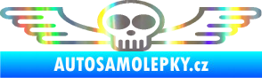 Samolepka Samolepka na zadní sklo 001 lebka s křídly Holografická