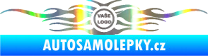 Samolepka Samolepka na zadní sklo plameny se znakem Holografická