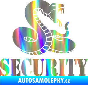 Samolepka Security hlídáno - pravá had Holografická