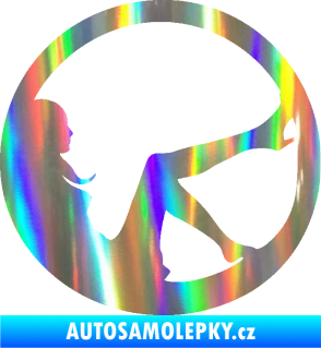 Samolepka Sexy lady 003 pravá v kruhu Holografická