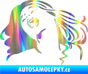 Samolepka Sexy žena obličej levá Holografická