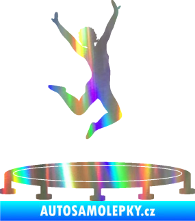 Samolepka Skákání na trampolíně 001 pravá Holografická