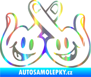 Samolepka Smajlíci f*ck levá Holografická