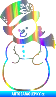 Samolepka Sněhulák 003 levá Holografická