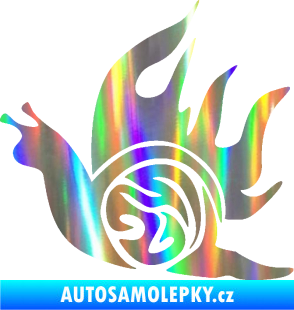 Samolepka Šnek s plameny levá Holografická