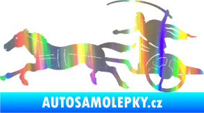 Samolepka Sparťanský bojovník 001 levá bojový vůz s koněm Holografická