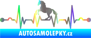 Samolepka Srdeční tep 010 levá  koník Holografická