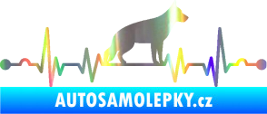 Samolepka Srdeční tep 014 pravá německý ovčák Holografická