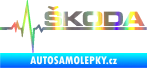 Samolepka Srdeční tep 034 pravá Škoda Holografická
