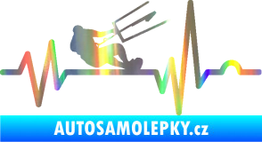 Samolepka Srdeční tep 038 pravá kiteboarding Holografická