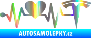 Samolepka Srdeční tep 043 pravá Tesla Holografická