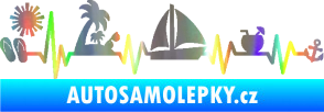 Samolepka Srdeční tep 094 pravá dovolená u moře Holografická