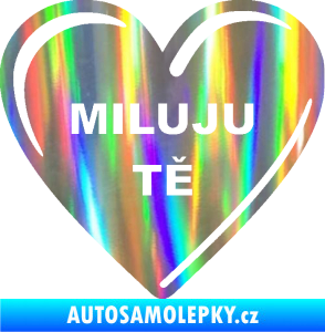 Samolepka Srdíčko 015 miluju tě Holografická