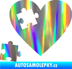Samolepka Srdíčko 022 levá vypadlý puzzlík Holografická