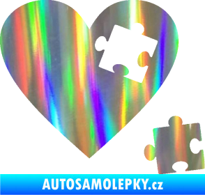 Samolepka Srdíčko 022 pravá vypadlý puzzlík Holografická