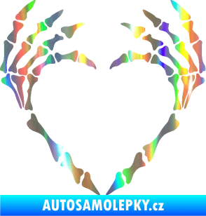 Samolepka Srdíčko z kostí Holografická