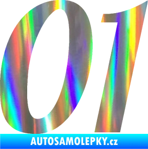 Samolepka Startovní číslo 01 typ 3 Holografická