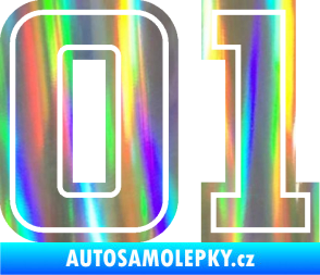 Samolepka Startovní číslo 01 typ 5 Holografická
