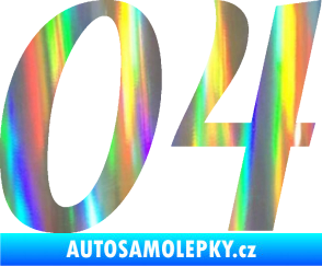 Samolepka Startovní číslo 04 typ 3 Holografická