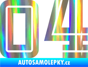 Samolepka Startovní číslo 04 typ 7 Holografická