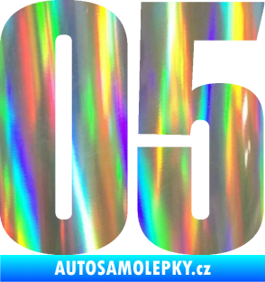 Samolepka Startovní číslo 05 typ 2 Holografická