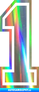 Samolepka Startovní číslo 1 typ 4 Holografická