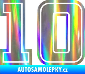 Samolepka Startovní číslo 10 typ 5 Holografická